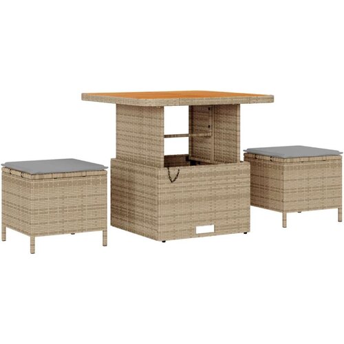  Set od 9 komada vrtne sofe s jastučićima bež poly ratan akacija 2-sjedalna vrtna sofa s jastučićima bež poly ratan set od 3 ko Cene