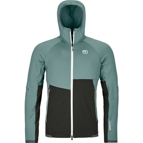 Ortovox Fleece Rib Hoody Mens Arctic Grey L Majica s kapuljačom na otvorenom Slike