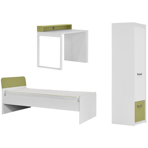 Matis Dečija soba Kinder - Set 1 - Krevet 90x200 - (belo-zelena) Cene