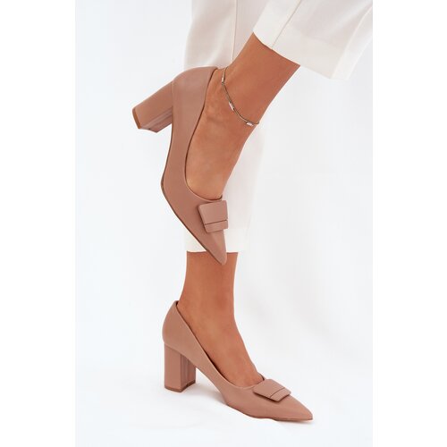 Boto Heels With Decoration Dark Beige Celira Slike