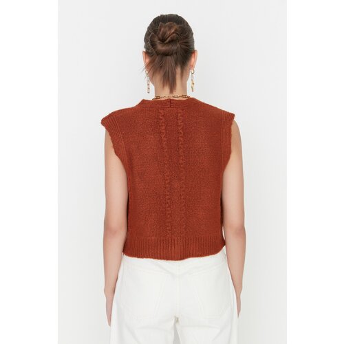 Trendyol Camel Soft Textured Knitwear Sweater Cene