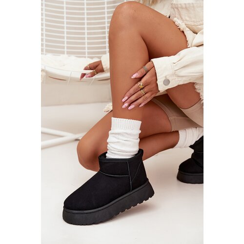 Boto Women&amp;#039;s Snow Boots On Platform Insulated With Fur Black Vesirae Slike
