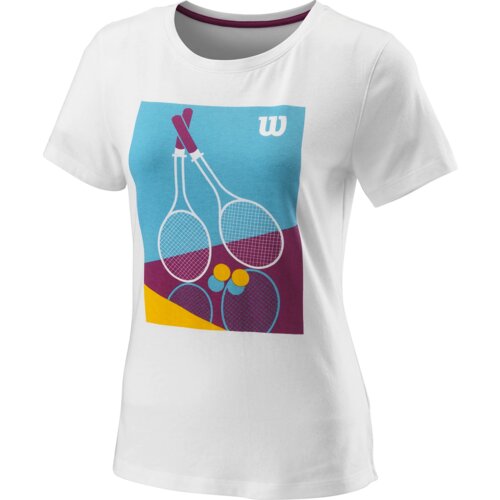 Wilson Dámské tričko Racket Duo Tech Tee W White M Slike