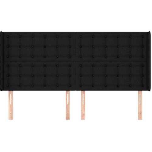  Uzglavlje s u&amp;scaron;ima crni 163x16x118/128 cm od tkanine Slike