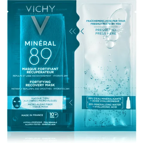 Vichy Minéral 89 Fortifying Recovery Mask maska za obnovitev in pomladitev obraza 29 g za ženske