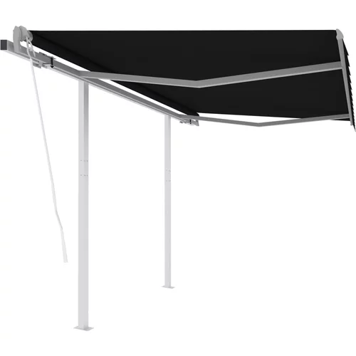 vidaXL Avtomatsko zložljiva tenda s stebrički 3,5x2,5 m antracitna