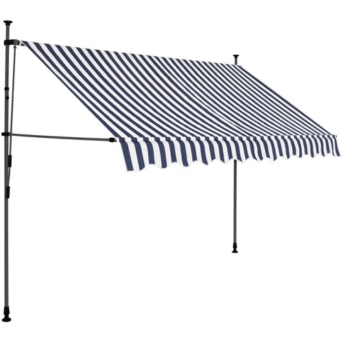 Maison Chic Ročno zložljiva tenda - Senčniki z LED lučkami 300 cm modra in bela, (22041578) Slike