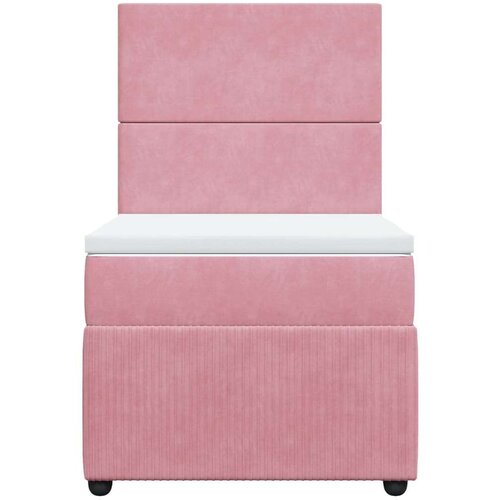 VidaXL Box spring krevet s madracem ružičasti 100x200 cm bar&amp;scaron;unasti Slike
