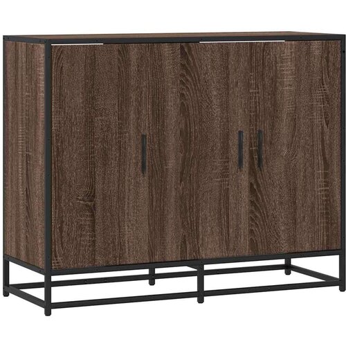VidaXL Komoda smeđi hrast 94x35x76 cm izrađeno drvo Slike