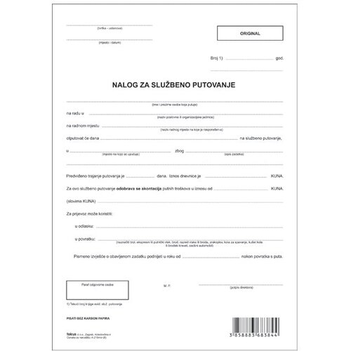  OBRAZAC A-210/NCR PUTNI NALOG FOKUS Cene
