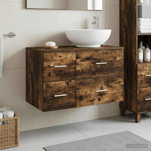  Set namje&scaron;taja za kupaonicu 2 kom. Dimljeni hrast Smeđa 49,5 x 44,5 x 80 cm Cijene