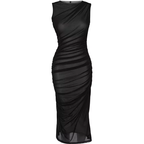 Trendyol Black Gray Lined Tulle Dress