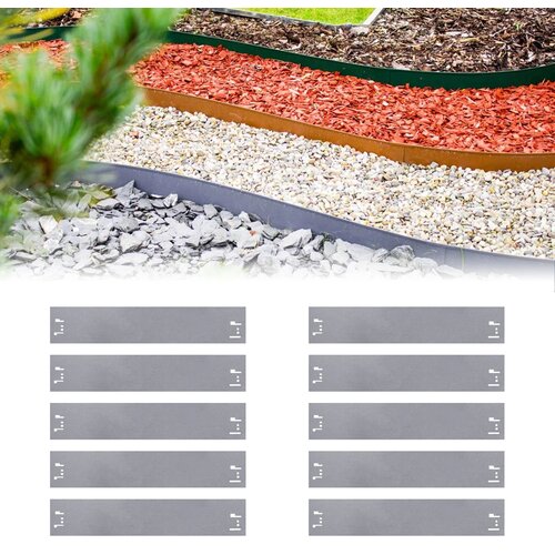 green-split 10-delni set kovinskih robnikov za travo 18,5 cm x 12 m, rjava Ograje za gredice, (5000218491) Cene