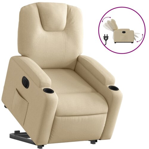 Maison Chic Električni naslanjač - Relax naslanjač s funkcijo vstajanja krem blago, (22062213) Cene