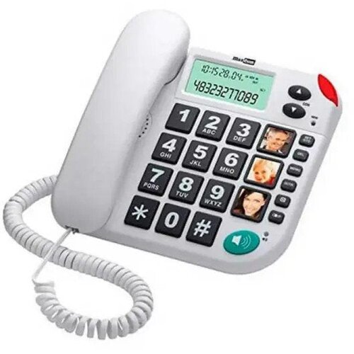MaxCom KXT480 žični stolni telefon s velikimi tipkami in LCD zaslonom &ndash; bela Cene
