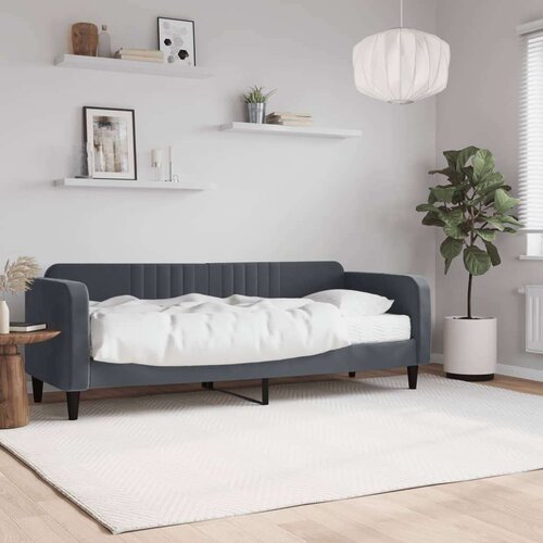  Dnevna postelja z vzmetnico temno siva 80x200 cm žamet Cene