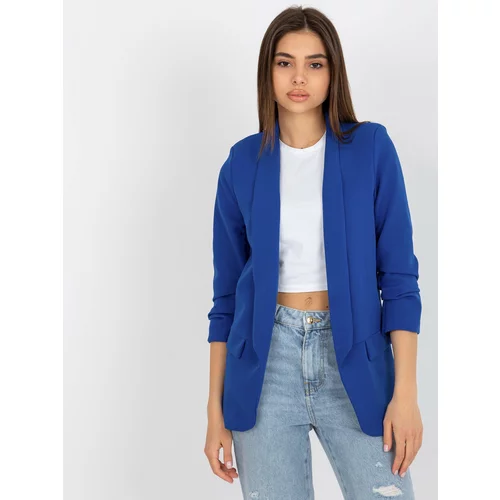 Fashion Hunters Dark blue jacket with 3/4 sleeves by Adele