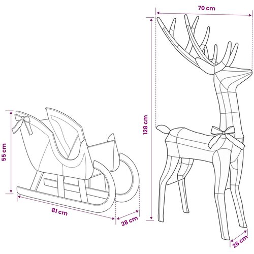  Reindeer vuče saonice LOVIISA 200 LED lampica Hladno bijela Slike