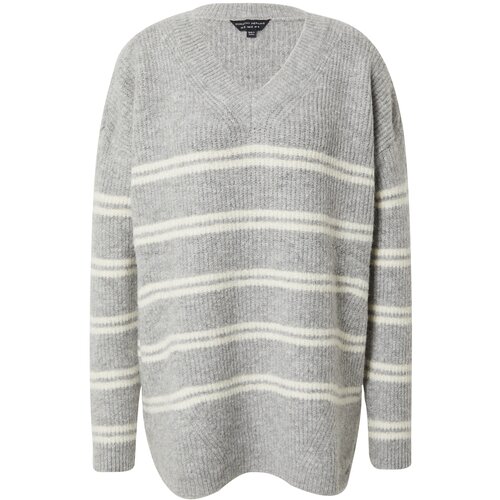 Dorothy Perkins &amp;Scaron;irok pulover pegasto siva / bela Slike