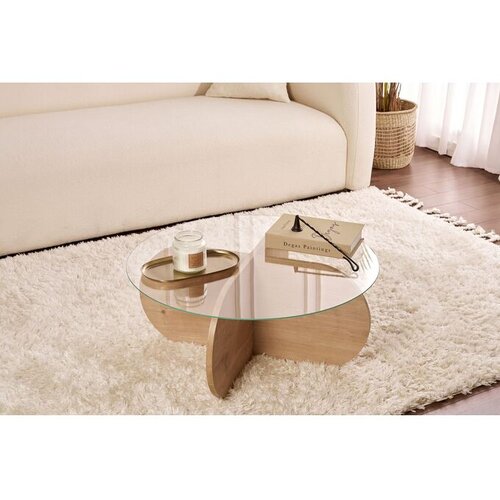 Hanah home Klub sto Aeris, 75x35x75 cm, Boje hrasta Slike