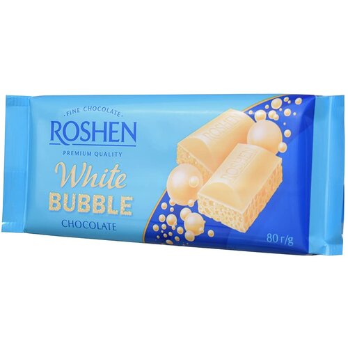 Roshen bubble čokolada, bela, 80g Slike