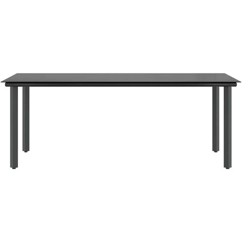  Vrtni blagovaonski set od 9 dijelova crni poliratan staklo - Crna 200 x 100 x 74 cm 8 Slike