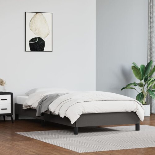 vidaXL Posteljni okvir siv 90x200 cm umetno usnje Cene