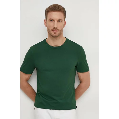 Boss Bombažna kratka majica moški, zelena barva
