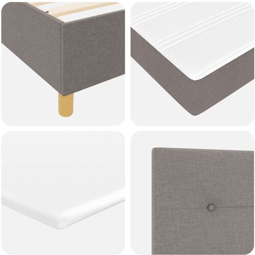  Krevet s oprugom s madracem Taupe 80x200 cm Tkanina Slike
