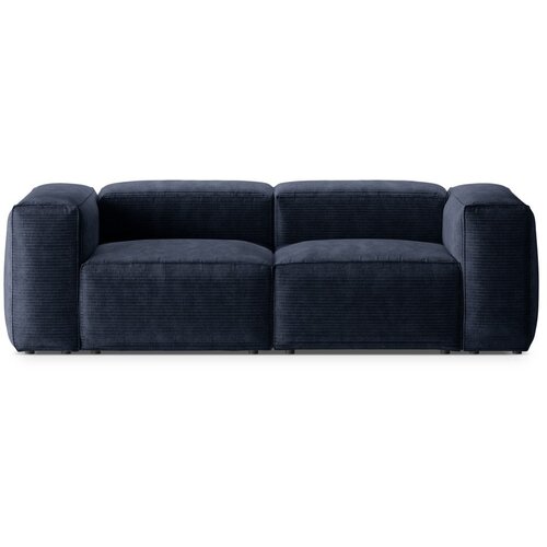 Cosmopolitan Design Temno modra sedežna garnitura iz rebrastega žameta 224 cm Bergano – Cene