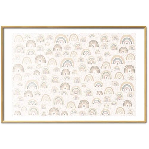  Plakat - Rainbows and Hearts 30x21 Zlatni okvir s margom Slike