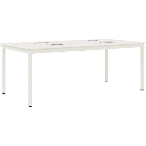  Stol za objedovanje Bijelo 200 x 100 x 75 cm Čvrsto borovo drvo Slike