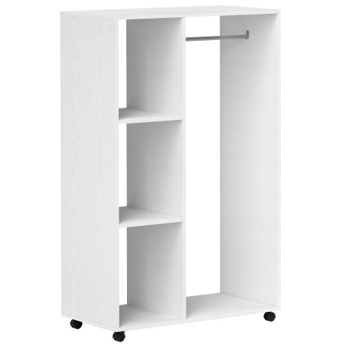 Nesta Mobilna garderobna omara na kolesih, bela, 1 palica za obe&scaron;anje in 3 police, premično stojalo za oblačila, 80&times;40&times;128 cm, za hodnik in spalnico, (5000493529) Cene