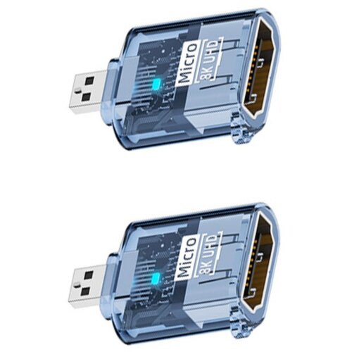 INF D-tip mo&amp;scaron;ki na HDTV ženski adapter (2-pack) 8K@60Hz HDMI2.1 Blue, (5000326817) Slike