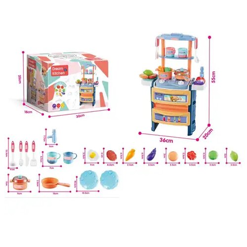 Magic Toys Plava kuhinja sa dodacima 55x20x36cm Cijene