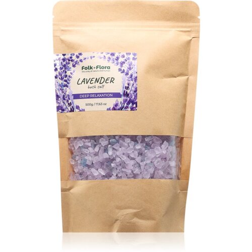 Folk & Flora Lavender sol za sproščujočo kopel 500 g Cene