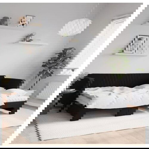 vidaXL Izvlečna dnevna postelja z vzmetnicami črna 90x190 cm Cene