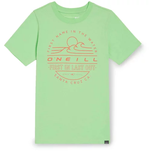 O'neill Majica neonsko zelena / svijetlocrvena