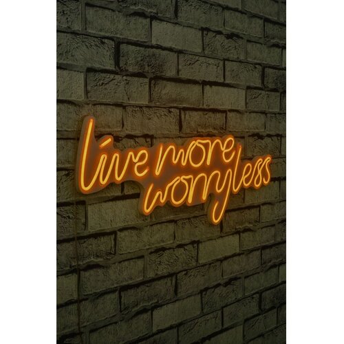 Wallity Dekorativna plastična LED rasveta Live More Worry Less Yellow Slike
