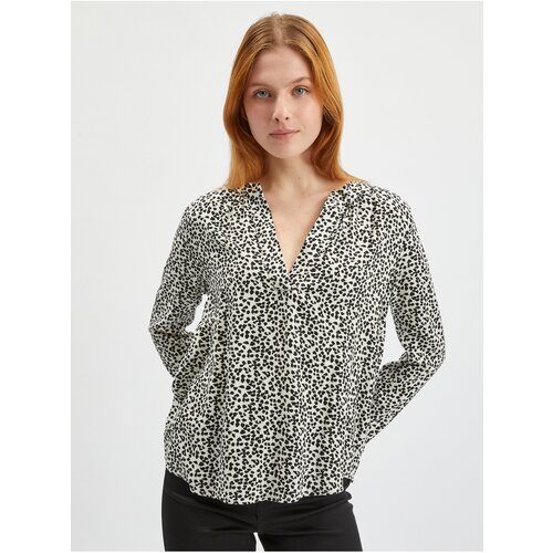Orsay Black & White Ladies Patterned Blouse - Women Cene