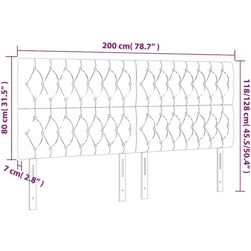  Uzglavlje tamnozeleno 200x7x118/128 cm bar&amp;scaron;unasto Slike