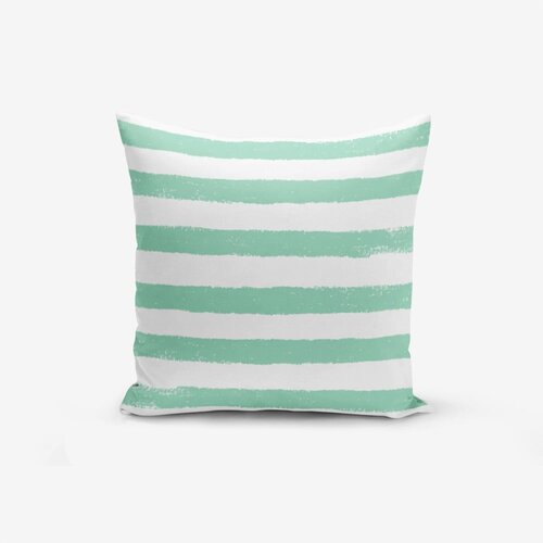 Minimalist Cushion Covers jastučnica s primjesom pamuka Su Green Striped Modern, 45 x 45 cm Slike