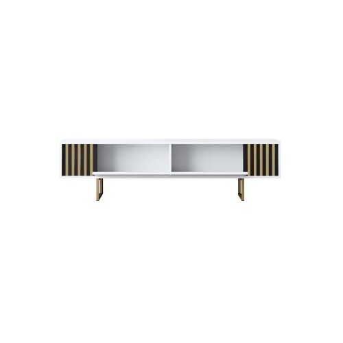Hanah home TV komoda Gold Line, 180x48x30 cm, Bijelo-Zlatne boje Slike