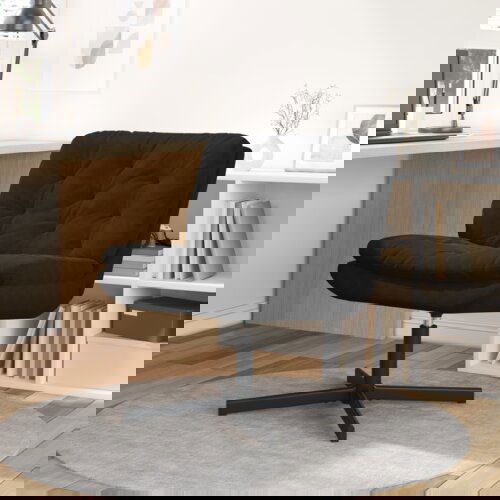 VidaXL Vrtilna spro&amp;scaron;čujoča stol z blazino Drugo Črna 63 x 75 x 76 cm Žamet Slike