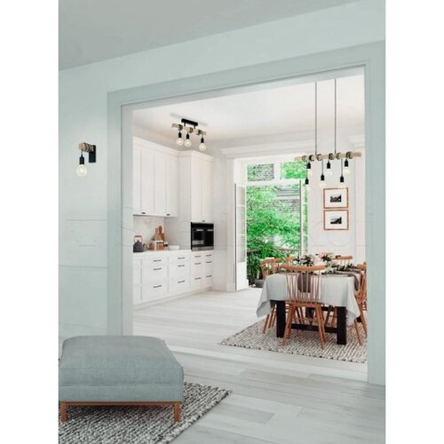 Eglo Townshend zidna lampa E27, 21,5 cm, crna/drvo, 32917 Slike