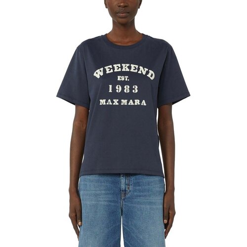 Max Mara Majice s kratkimi rokavi WKDTENUE Modra Cene
