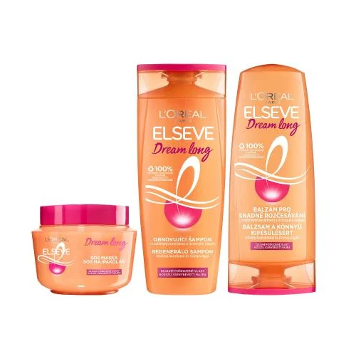 L'Oréal Paris Elseve Dream Long SOS Mask Set maska za kosu 300 ml + šampon 400 ml + balzam za kosu 300 ml za ženske