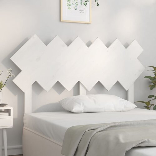 VidaXL Uzglavlje za krevet Bijela 132x3x81 cm od masivne borovine Slike