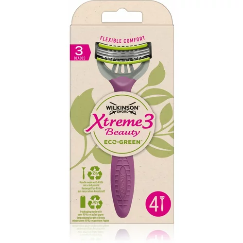 Wilkinson Xtreme 3 Beauty Eco Green brivnik za enkratno uporabo 4 kos 4 kos
