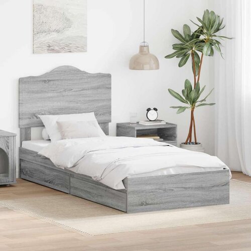  Okvir za krevet Siva Sonoma 90 x 190 cm Konstruirano drvo Cene